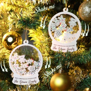 Custom Snow Globe Christmas Ornament, Christmas 2023, Family Gift, Personalized Christmas Ornament, Family Gift, Housewarming Gift