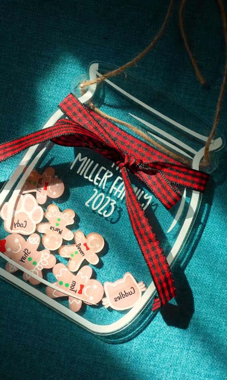 Personalized Family Ornament 2023 Gingerbread Family Etsy