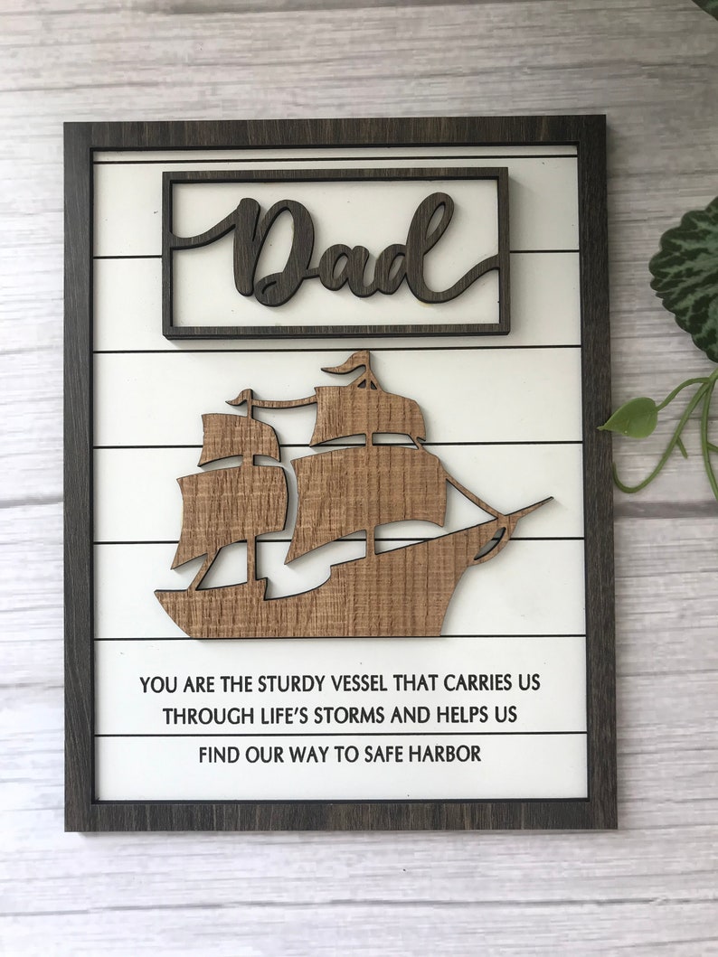 Personalized Vessel Dad Sign Dad's Children Names Framed - Etsy