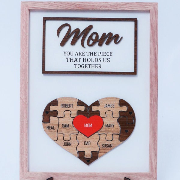 You Are The Piece That Holds Us Together | Mom Puzzle Pieces 2024 | Personalized Mom Puzzle Pieces | Mothers Day Gift | Custom gift for mom