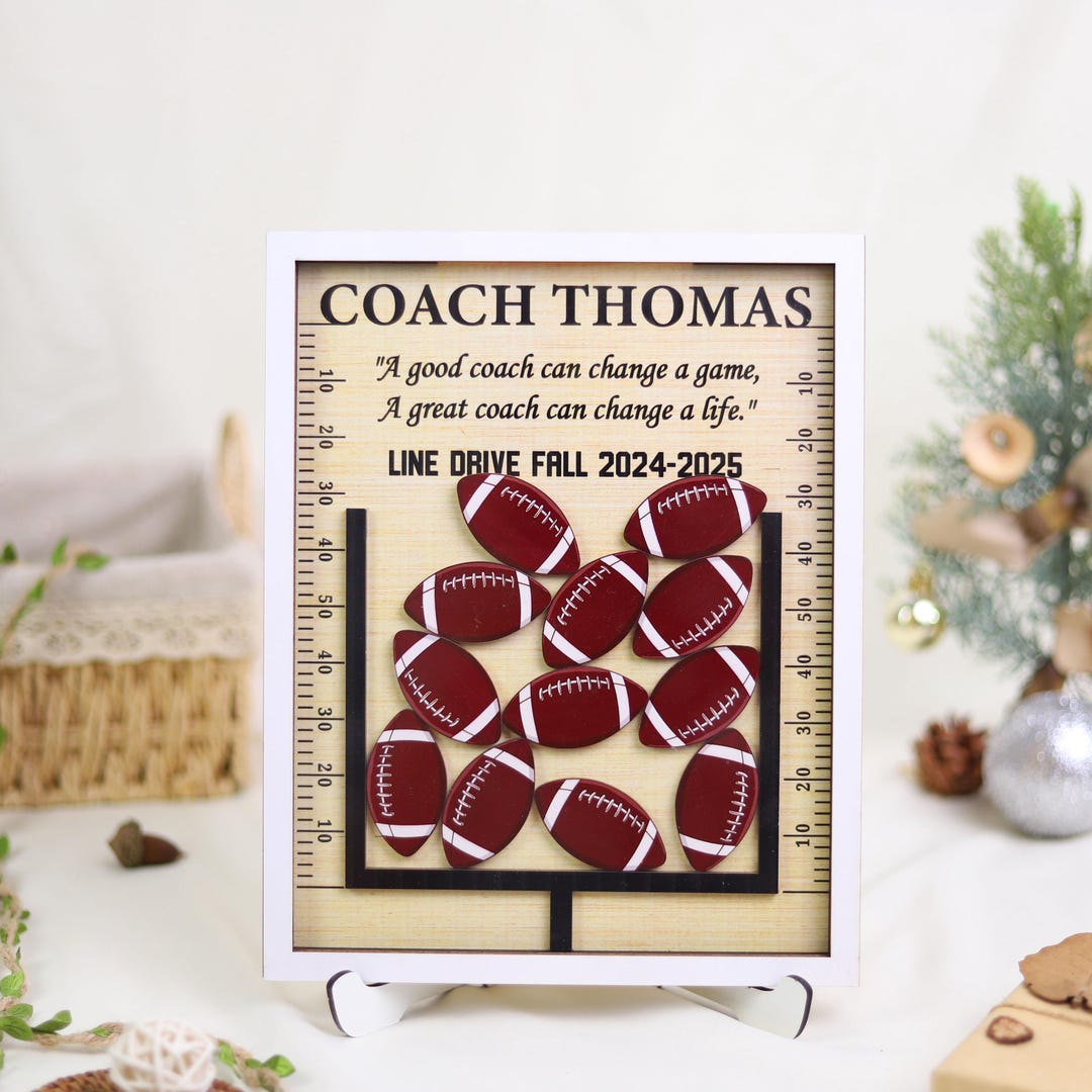 Custom Football Coach Signature Sign: 4D Shaker Plaque, Thank You Gift ...