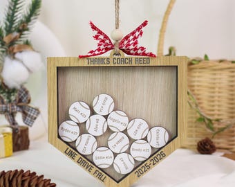 Custom Baseball Coach Gift, Personalized Softball Coach Thank You Plaque, End of Season Team Gift, Baseball Player Gift, Sports Ornament