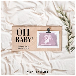 Zwangerschapsaankondiging | Echoplankje | Zwangerschap Bekendmaken | Zwanger | Gepersonaliseerd Cadeau | Oh Baby