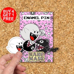 Super Mario Boo Ghost Pin Gaming Fan Gift Cute Funny Enamel Pins Cute Enamel Pins Set Kawaii Backpack Pins Anime Lapel Pins Anime Pin Set