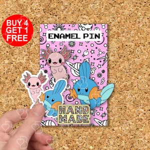 Mudkip Axolotl Cute Enamel Pins Nature Anime Gift Funny Pins Set Cute Pin For Her Backpack Lapel Pin Animal Lapel Pin Enamel Pin Cute Set