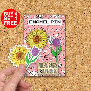 Épingles tournesol fleur badge fleur cadeau de naissance épinglette mignonne pour elle épinglettes kawaii épingles émail sac sac à dos ensemble d'épingles