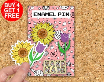 Sunflower Pins Flower Pin Badge Birth Flower Gift Cute Pin For Her Kawaii Lapel Pin Enamel Pins Bag Backpack Pin Set Enamel Pin Set