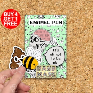 Pensée positive, crâne en émail, cadeau anatomie du cerveau, épingles drôles, épingle mignonne en émail pour elle, épingles de sac à dos kawaii, épingles en émail dur, anime