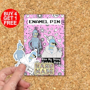 Bender Droid Meme Enamel Pins Space Pins Funny Enamel Pin Cute Enamel Pins Set Enamel Pins Jeans Anime Pins Set Kawaii Pin Set