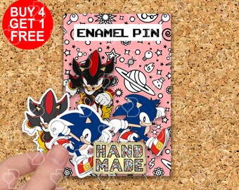 Hedgehog Shadow Gaming Enamel Pins Gaming Gift For Her Funny Pins Set Kawaii Pin Set Lapel Pin Jacket Cartoon Animal Pin Enamel Pins Set