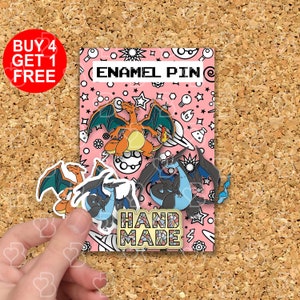 Charizard Dragon Enamel Pin Anime Gift For Boys Enamel Pin Set Funny Cute Enamel Pins Set Anime Lapel Pins Enamel Pins Anime Kawaii Pin Set
