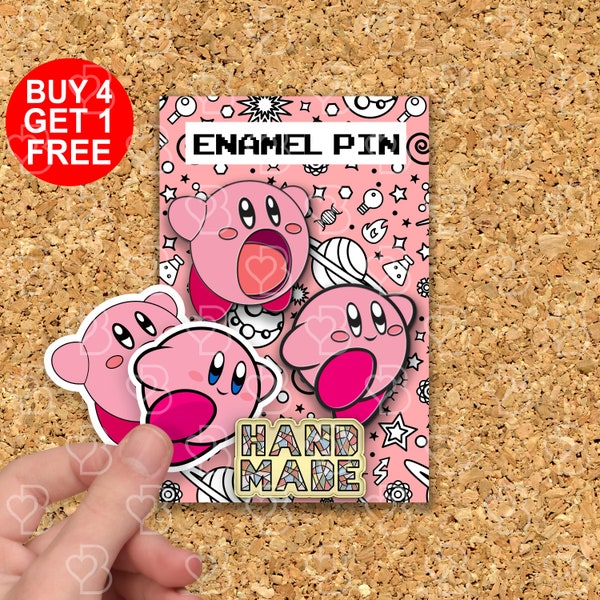 Kirby Kawaii Gaming Enamel Pins Kirby Cute Gifts Funny Lapel Pin Cute Bag Pins Backpacks Enamel Pin Enamel Pins Anime Enamel Pins Set