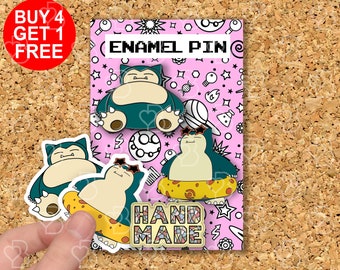 Snorlax Animal Enamel Pins Anime Lovers Gift Funny Anime Pins Backpack Pins Cute Jeans Enamel Pin Funny Animal Pin Kawaii Pins Set