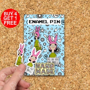 Louise Belcher Fear Meme Enamel Pins Anime Meme Gift Backpack Pins Funny Kawaii Backpack Pin Enamel Pin Cartoon Cute Enamel Pins Set