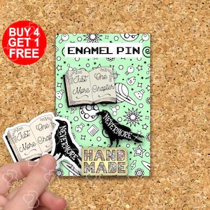 Épinglettes Nevermore Raven Épingles émaillées pour les amateurs de livres, cadeau épingles drôles Épinglette kawaii mignonne épinglette émaillée livre Jeans épinglette émaillée kawaii