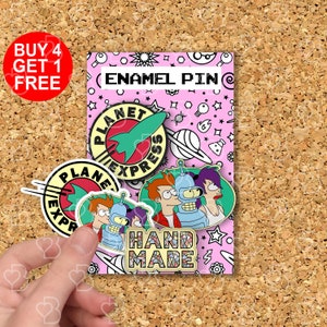 Planet Express Space Enamel Pin Cartoon Lovers Gift Birthday Pin Funny Backpack Enamel Pins Cute Pins Anime Cute Enamel Pins Set