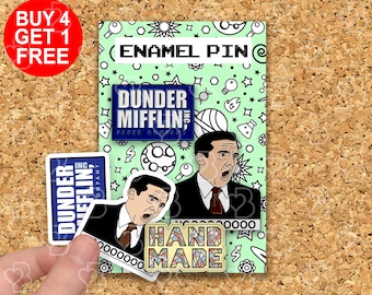 Dunder Mifflin The Office Pin Michael Scott Gift Kawaii Lapel Pin Hard Enamel Pin Cute Backpack Enamel Pin Enamel Pin Set Anime