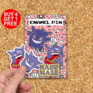 Gengar Ramen Meme épingles en émail Anime Meme cadeau épingle en émail drôle épingle mignonne pour son jean épingles en émail kawaii épingles d'anime ensemble d'épinglettes
