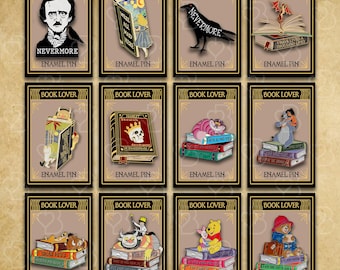 Pin esmaltado de dragones con libros, lindo conjunto de pines esmaltados, pin esmaltado de libros, regalo para amantes de la literatura, pin esmaltado con cita, pines esmaltados para collar, pines para bolsos Kawaii