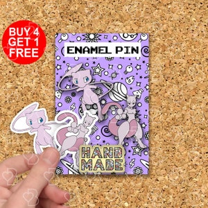 Mewtwo Alien Monster Enamel Pins Anime Lovers Gift Funny Lapel Pin Bag Pins Kawaii Bag Enamel Pin Funny Cartoon Pin Enamel Pins Gift Set