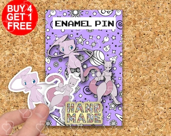 Mewtwo Alien Monster Enamel Pins Anime Lovers Gift Funny Lapel Pin Bag Pins Kawaii Bag Enamel Pin Funny Cartoon Pin Enamel Pins Gift Set