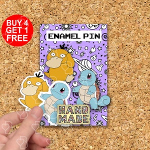 Psyduck Duck Gift Pin Anime Lovers Gift Funny Anime Pins Backpack Pins Cute Jeans Enamel Pin Funny Animal Pin Kawaii Pins Set