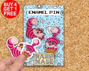 Cheshire Cat Cat Pin Books Enamel Pin Books Lovers Gifts Funny Pins For Backpack Anime Kawaii Pin Funny Cartoon Pin Set Enamel Pin