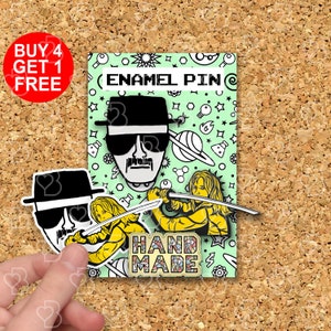 Breaking Bad Heisenberg Meme épingles en émail cadeau émission de télévision drôle épingles en émail drôles mignons Kawaii épingles à dos veste épingle émail sac à dos ensemble d'épingles