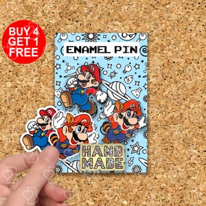 Super Mario Gaming avec épingles en émail Cadeau de jeu pour elle Épingle en émail drôle Ensemble d'épingles en émail mignon Jeans Épingles en émail pour collier Ensemble d'épingles en émail Kawaii