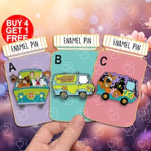 Mystery Machine Ghost Enamel Pin Gift Set Anime Gift Set Cute Anime Pins Kawaii Pins Set Jacket Enamel Pins Funny Cartoon Pin Pin Set Funny