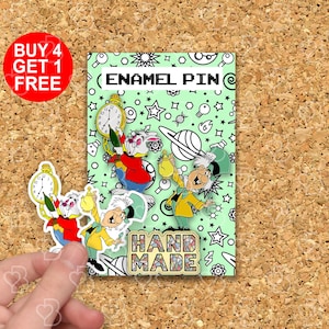 Ensemble d'épingles en émail Alice au pays des merveilles pour les amateurs de livres