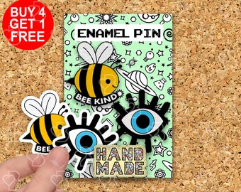 Be Kind Bee Meme Enamel Pins Bees Lover Gifts Funny Enamel Pin Kawaii Lapel Pin Backpack Pins Cute Jeans Enamel Pin Cute Pins Set