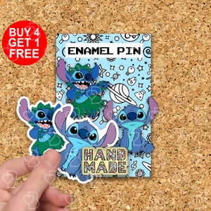 Stitch Hula Ohana Bear Pin Anime Animal Gift Funny Enamel Pin Kawaii Animal Pin Bag Pins Kawaii Cartoon Animal Pin Pin Set Funny