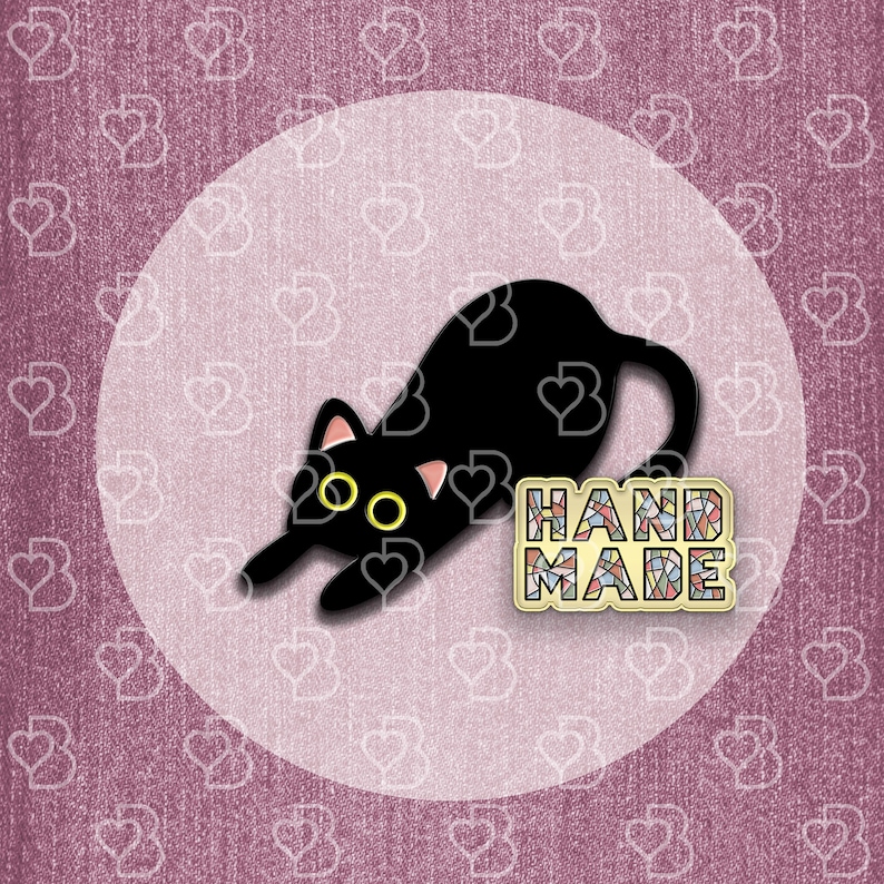 Plant Black Cats Enamel Pin Cat Person Gifts Cute Enamel Cat Pins Collar Enamel Pins Jeans Enamel Pin Kawaii Backpack Pins Cute Cat Pin Set image 7