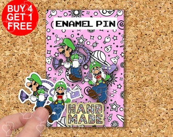 Super Mario Luigi Gaming Enamel Pins Gaming Gift For Him Enamel Pins Funny Backpack Lapel Pin Cute Pins Anime Cute Enamel Pins Set