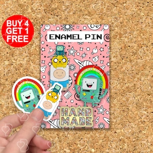 Finn The Human Bmo Meme Enamel Pins Anime Friend Gift Enamel Pins Funny Backpack Lapel Pin Cute Pins Anime Cute Enamel Pins Set