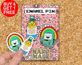 Finn The Human Bmo Meme Enamel Pins Anime Friend Gift Enamel Pins Funny Backpack Lapel Pin Cute Pins Anime Cute Enamel Pins Set