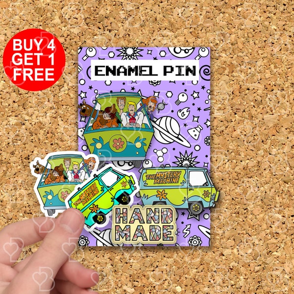 Mystery Machine Mystery Enamel Pins Detective Gift Enamel Pin Set Funny Cute Enamel Pins Set Enamel Pins Anime Cute Enamel Pin Set