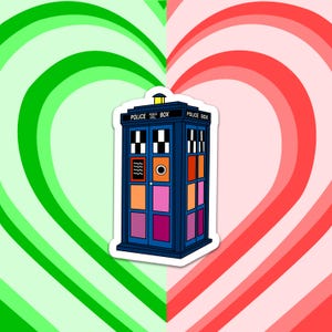 Archivo de sublimación LGBT lindo, cabina de policía arcoíris, archivo PNG kawaii, clipart, descarga digital