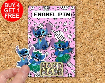 Stitch Ohana Bear Pin Anime Animal Gift Funny Pins Set Cute Anime Pins Lapel Pin Jacket Cartoon Animal Pin Backpack Pins Set