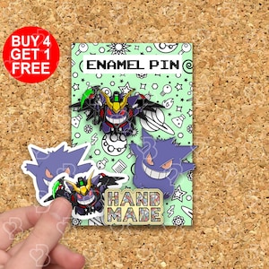 Épingles en émail monstre Gengar pour les amateurs d'anime cadeau épingle en émail drôle mignonne pour elle épingles en émail pour jeans épingle animal kawaii ensemble d'épingles en émail mignon