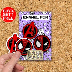 Épingle de films avec logo de super-héros Avengers, cadeau de super-héros pour papa