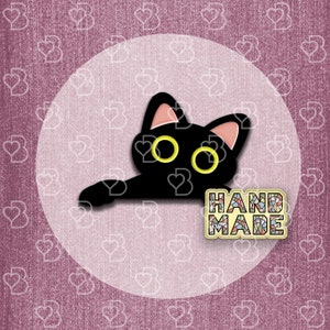 Plant Black Cats Enamel Pin Cat Person Gifts Cute Enamel Cat Pins Collar Enamel Pins Jeans Enamel Pin Kawaii Backpack Pins Cute Cat Pin Set image 8