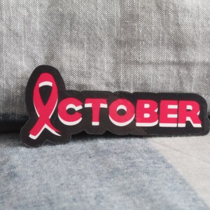 Brustkrebs Oktober | Schleifenband Sticker | Brustkrebsaufklärung