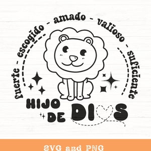 Hijo de Dios SVG PNG Camisa Cristiana niños, Chemise chrétienne pour enfants, Conception de sublimation Tee-shirt chrétien pour enfants, Chemise Hijo del Rey Jesus pour les enfants
