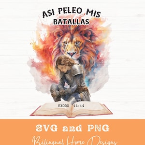 Asi peleo mis batallas SVG PNG inspirerende christelijke sublimatieontwerpen, Spaans bijbelvers christelijk shirtontwerp, Mujer de Dios