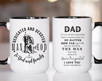 Man of God, Christian Dad gift, Christian Coffee Mug, Rooted in Christ Fathers Day gift, Man of Faith Encouragement gift, Best Dad Ever.
