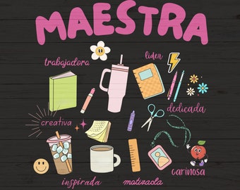 Maestra PNG SVG Maestra Bilingue Personalized Bilingual Teacher Appreciation shirt Pink Spanish Teacher Shirt sublimation for Thank You gift