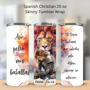 Asi peleo mis batallas Español Cristiano 20 oz Flaco Vaso Envoltura Versículo Bíblico Diseño de Sublimación Fe Religiosa Plantilla de Vaso Cristiano