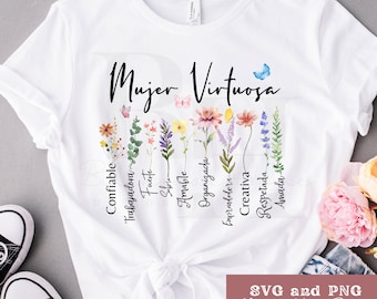 Mujer Virtuosa PNG SVG Dios dice que Eres Spanish Proverbs 31 Woman Faith Png Bible Verse Christian Png Frases Cristianas Versiculo Biblico